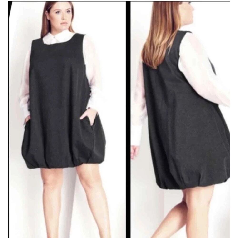 City Chic Refinity Dress XXL Black Bubble dress plus size Funky Fun Mini New